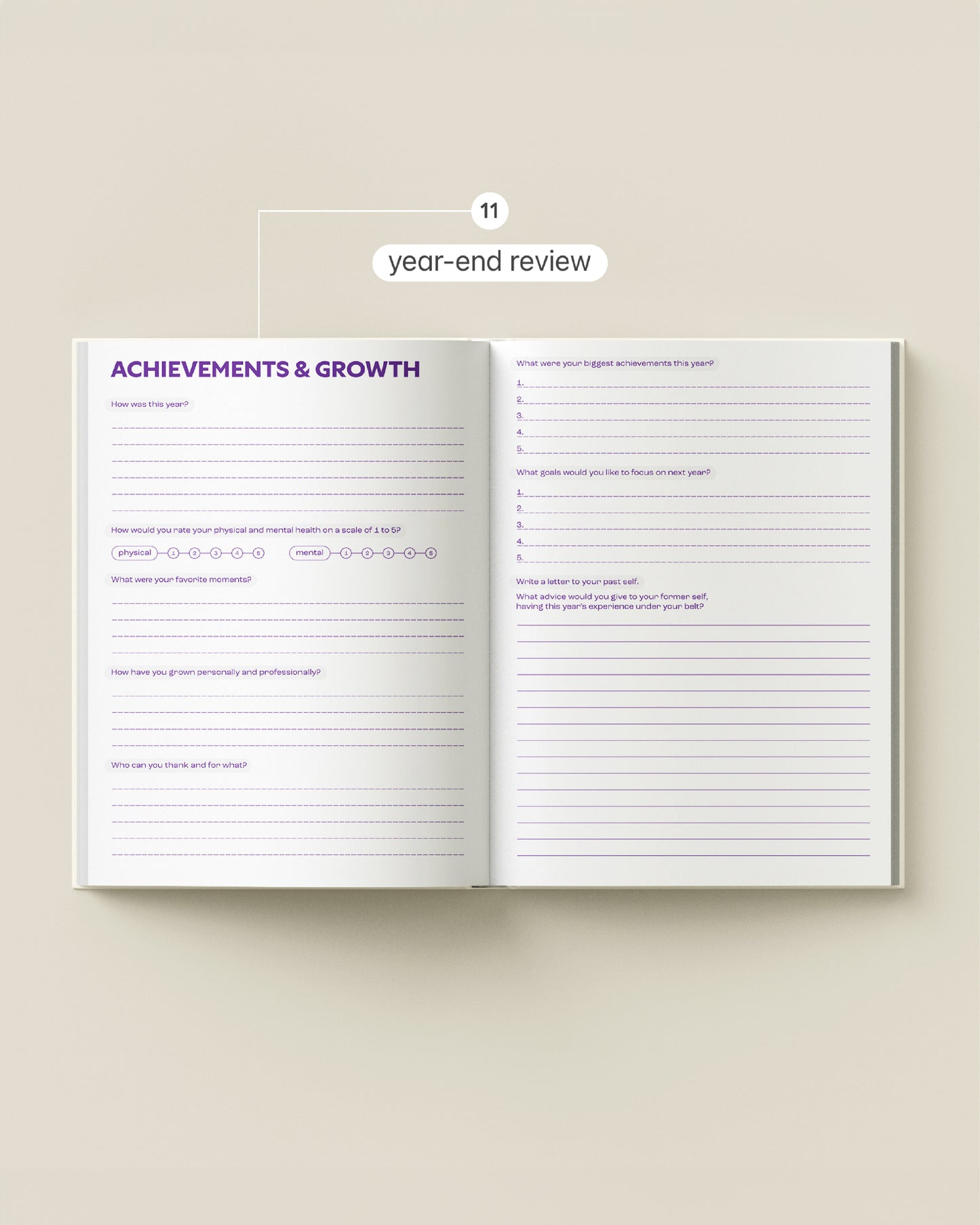 White Guided Weekly Planner Full Year 4-in-1