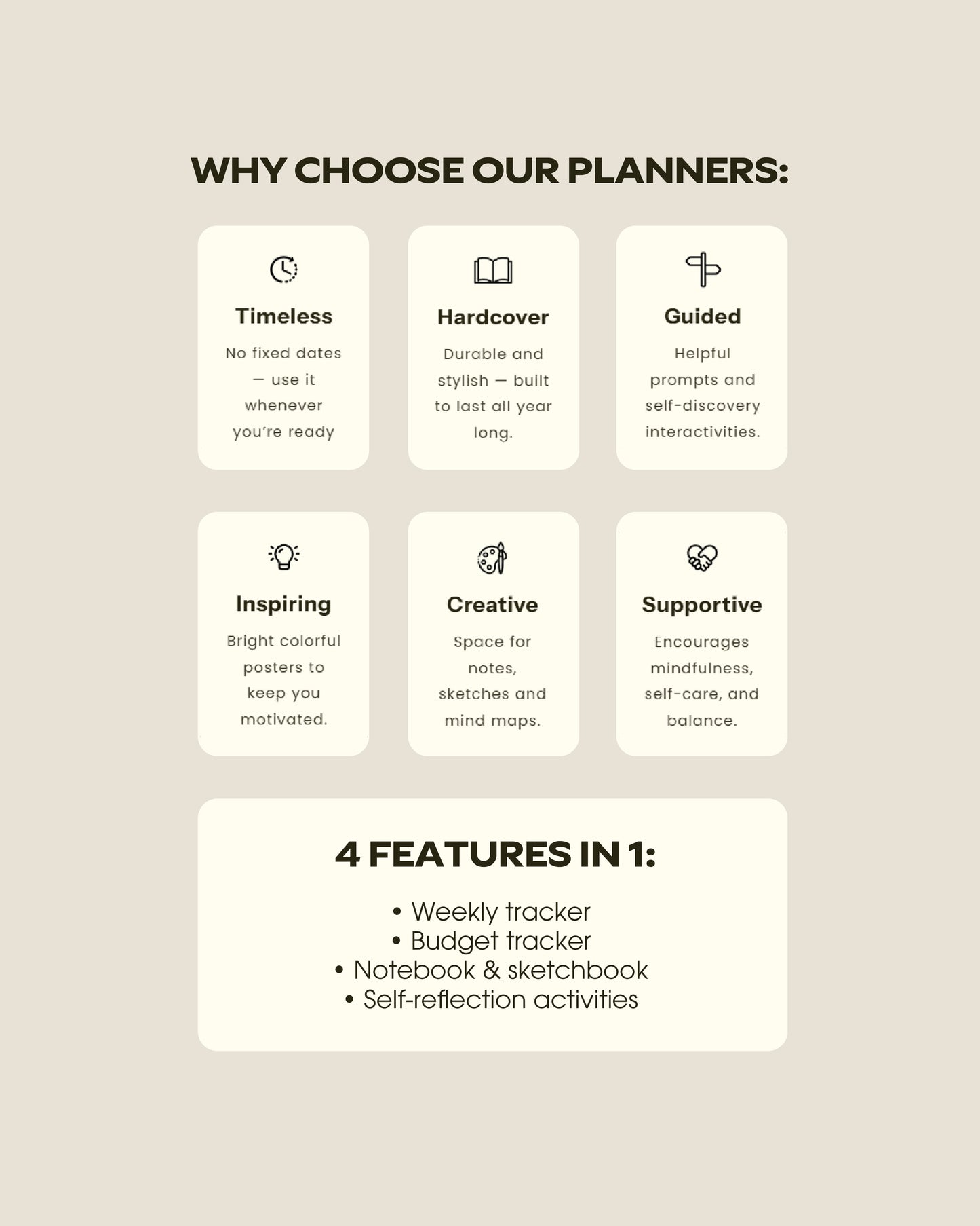 White Guided Weekly Planner Full Year 4-in-1