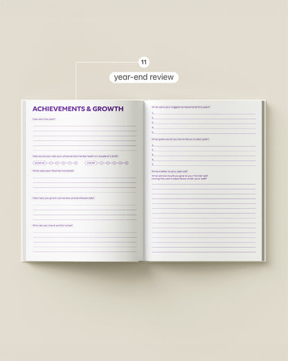 White Guided Weekly Planner Full Year 4-in-1