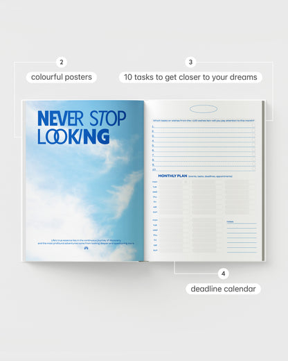 Guided Weekly Planner Full Year 4-in-1 Black