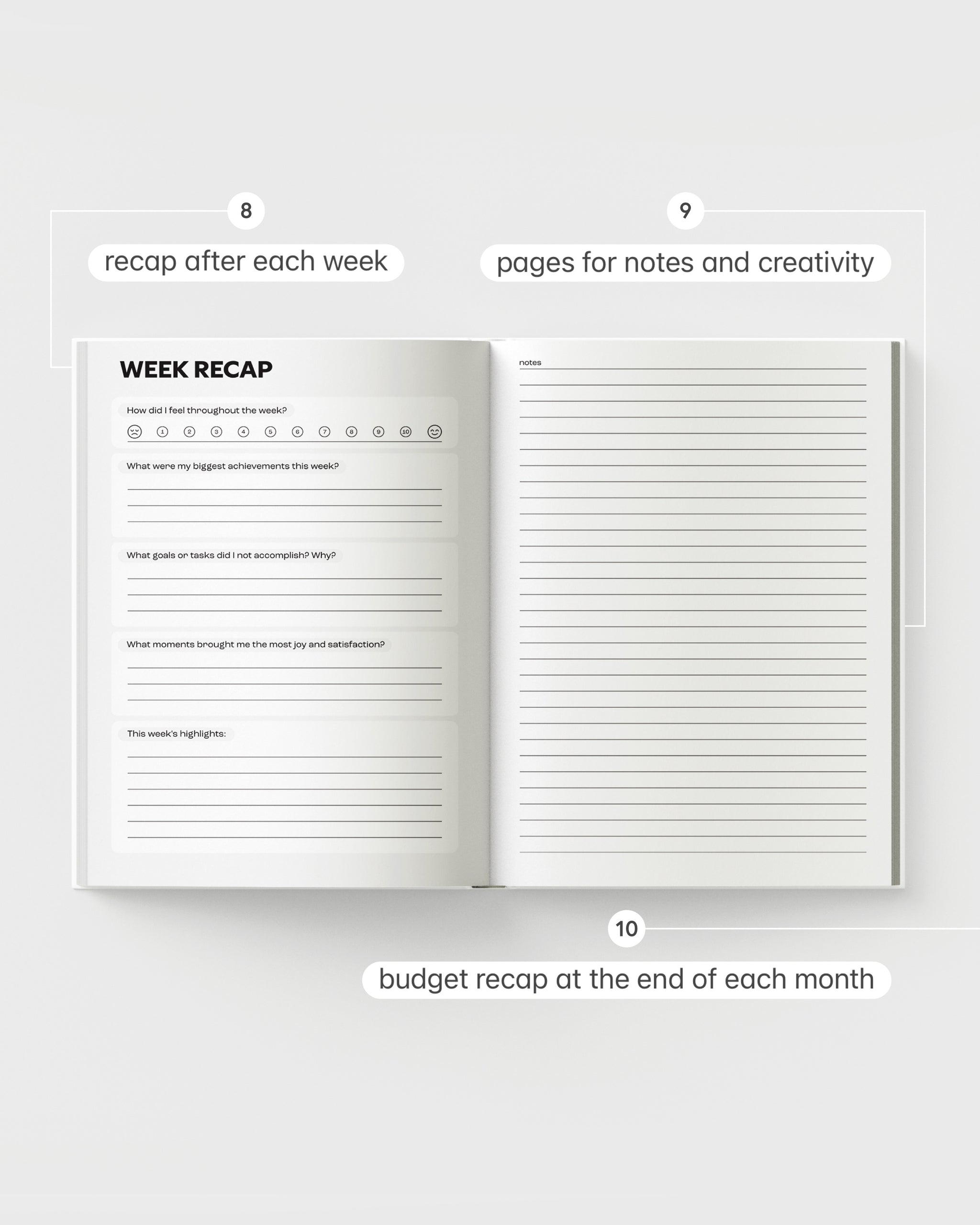 Guided Weekly Planner Full Year All-in-1