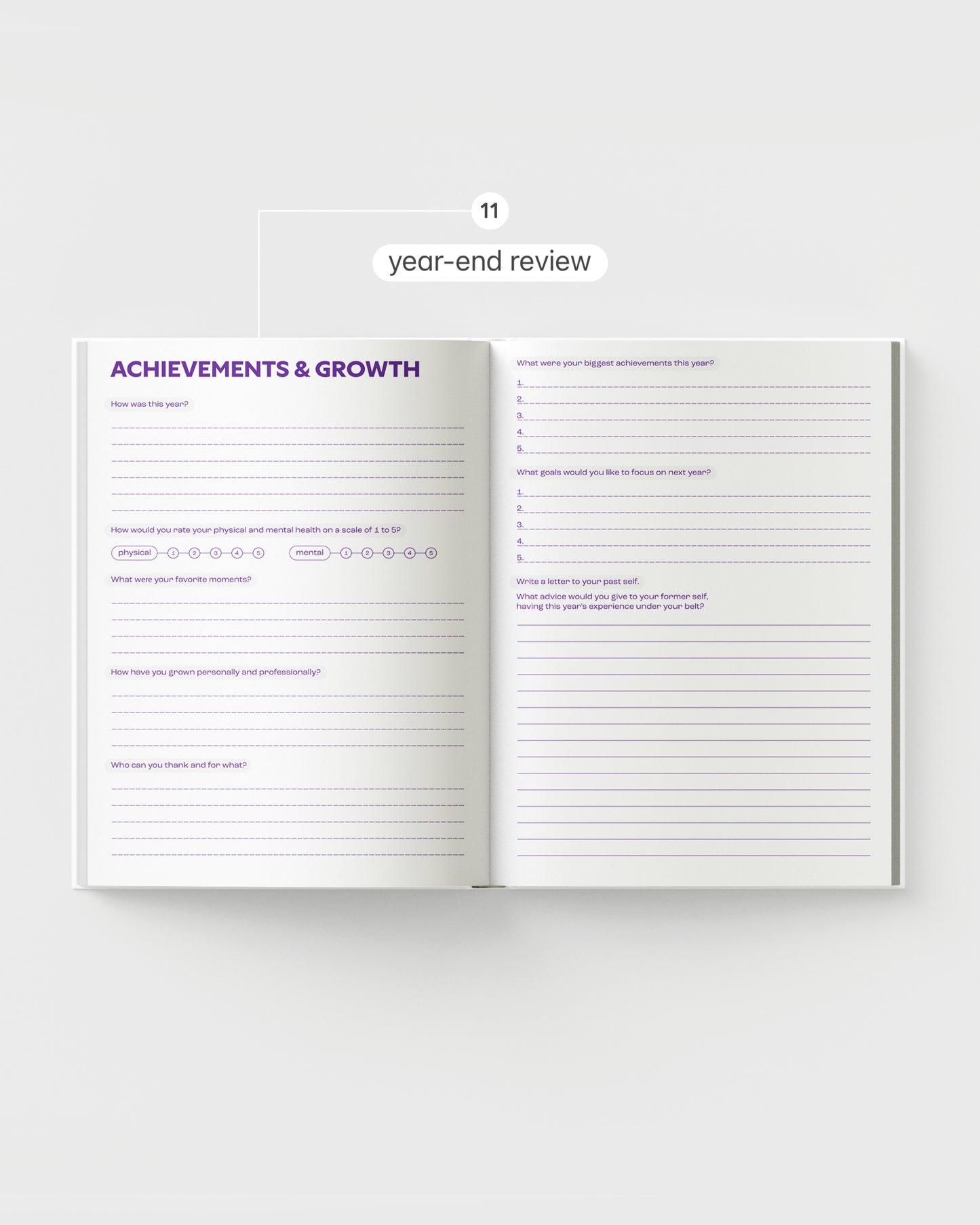 Guided Weekly Planner Full Year 4-in-1 Black