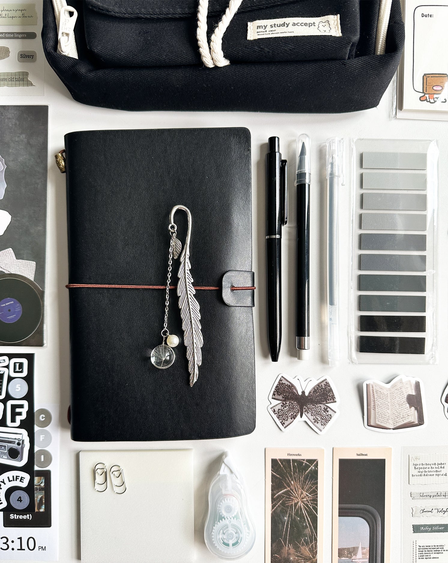 Classic Black Stationery Set 🖤